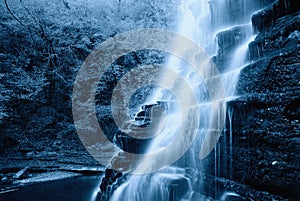 Cool natural cascade in the park