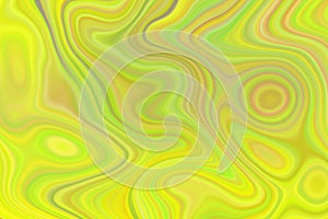 Cool neon yellow green design with marbled oil spill slick effect background