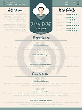 Cool new modern resume curriculum vitae template with design elements