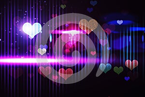 Cool nightlife design with hearts