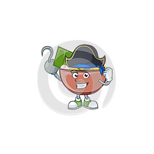 Cool one hand Pirate bowl of noodle cartoon character wearing hat