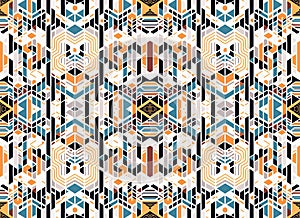 Cool pattern tileable of vertical parallel lines and shapes irregulars 70\'s Retro style in white background. Generative