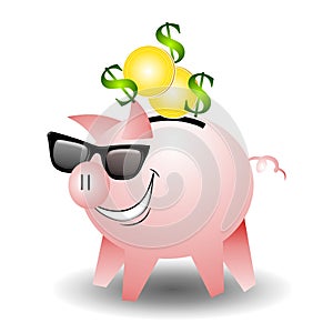 Cool Piggbank Wearing Sunglasses