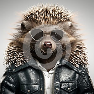 Cool Porcupine In Sunglasses And Jacket - Mike Campau Style