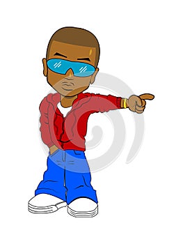 Cool Rapper Boy Pointing Clipart
