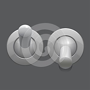 Cool Realistic Toggle Switch grey color. Vector