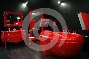 Cool red bathroom