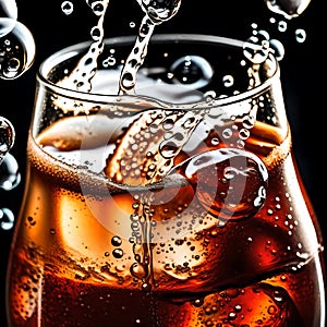 Cola drink with fizz - ai generated image photo