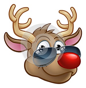 Cool Reindeer Christmas Cartoon Character Shades