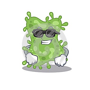 Cool salmonella enterica cartoon character wearing expensive black glasses photo