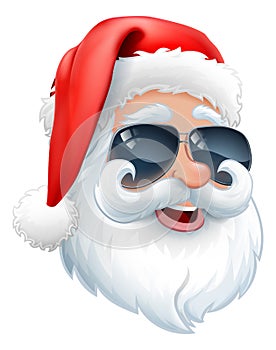 Cool Santa Claus Christmas Cartoon in Sunglasses