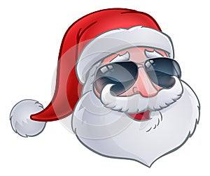 Cool Santa Claus Christmas Cartoon in Sunglasses