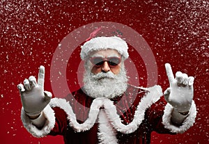 Cool Santa on Red photo