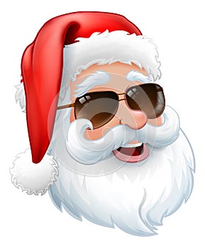 Cool Santa in Sunglasses Shades Christmas Cartoon photo