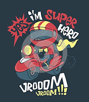 Cool scooter shirt print design, vector illustration