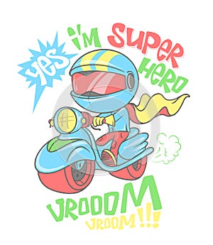 Cool scooter shirt print design, vector illustration photo