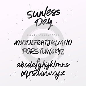 Script Font. Brush painted letters. Vector hand drawn alphabet photo