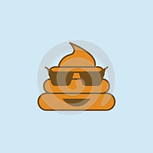 cool shit 2 colored line icon. Simple yellow and brown element illustration. cool shit concept outline symbol design from emoji se