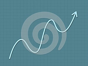 A cool and simple blue up trend growth for success chart for business and financial progress with smooth line