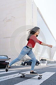 Cool Skater Woman in the Street