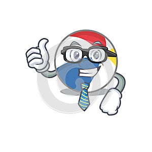 Cool and smart Businessman beach ball wearing glasses
