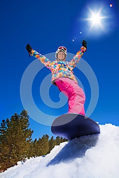 Cool snowboard woman