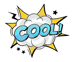 Cool sound in expolosion speech bubble icon