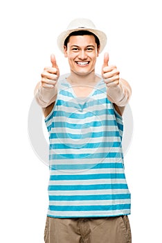 Cool student showing thumbs up