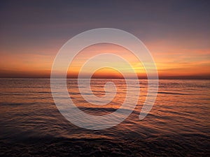Cool sunset at sea