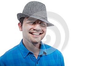 Cool teen with a hat - isolated