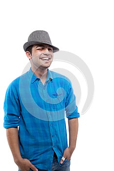 Cool teen with a hat - isolated