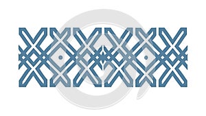 Cool Toned Blue Geometric Pattern Border, vector design Generative AI