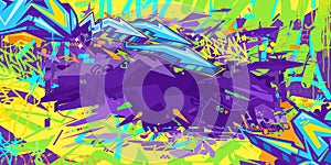 Cool Trendy Abstract Colorful Urban Hip-Hop Graffiti Street Art Style Vector Background
