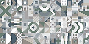 Cool Trendy Creative Seamless Colorful Abstract Vector Bauhaus Geometric Pattern Design Background