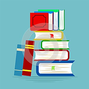 Cool vector flat design illustration on reading with abstract pi