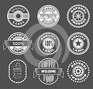 Cool vector vintage labes logo design elements, quality product, natural product, coffee label