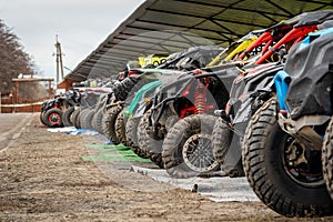 Cool view on ATVs UTV parking after competition