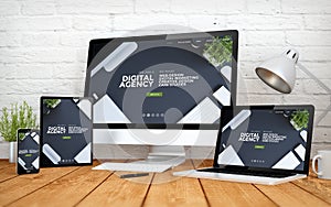 cool website responsive digital agency screen multidevices