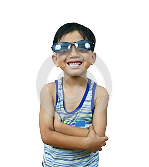 Cool young boy with shades