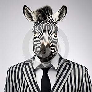 Cool Zebra In Graphic Boldness: A Disturbingly Whimsical Stock Photo