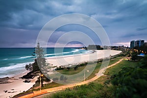 Coolangatta beach at dawn