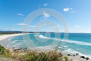 Coolangatta lookout view along white beach to Surfer`s Paradise photo
