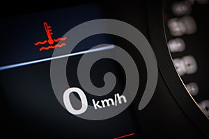 Coolant temperature symbol in a car