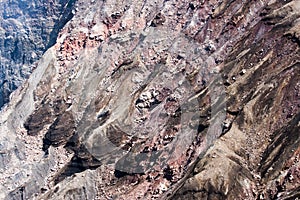 Cooled lava in Naka dake volcano,