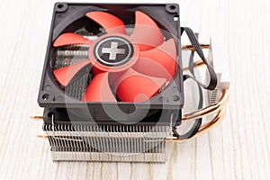 Cooler computer fan isolated on white background