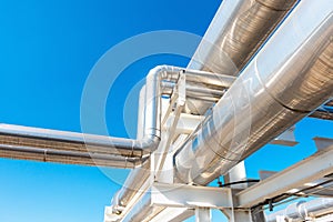 Cooling Chiller or Steam Pipeline and Insulation of Manufacturing in Oil and Gas Industrial, Petrochemical Distribution Pipe at