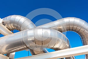 Cooling Chiller or Steam Pipeline and Insulation of Manufacturing in Oil and Gas Industrial, Petrochemical Distribution Pipe at