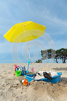 Cooling down for dog at the beach