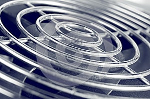 Cooling fan grill closeup photo