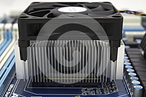 Cooling fan and radiator on processor